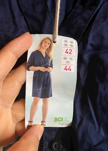 Diğer Lacivert Kadın Keten Midi Tunik
