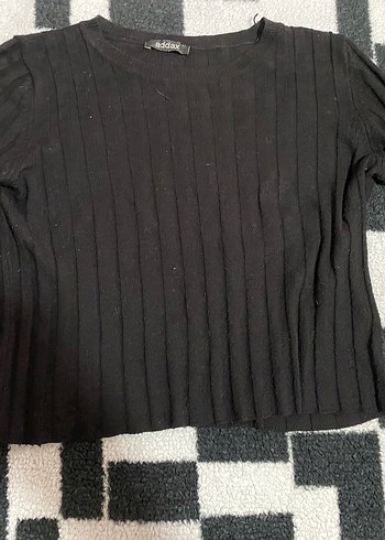 Siyah uzun kollu crop - Görsel 2