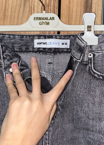 Gri Denim Şort - Görsel 3