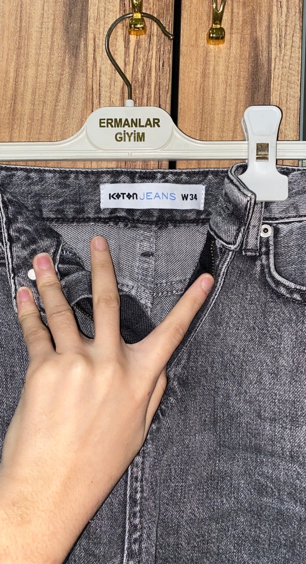 Gri Denim Şort - Görsel 3