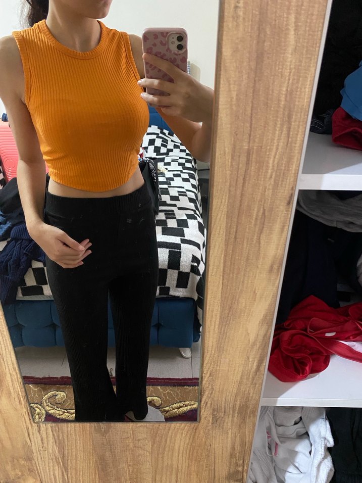 Turuncu Crop Top - Görsel 2