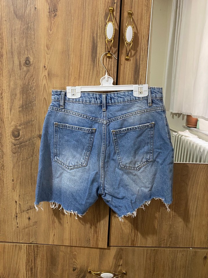 Kadın Açık Mavi Mini Denim Şort - Görsel 2