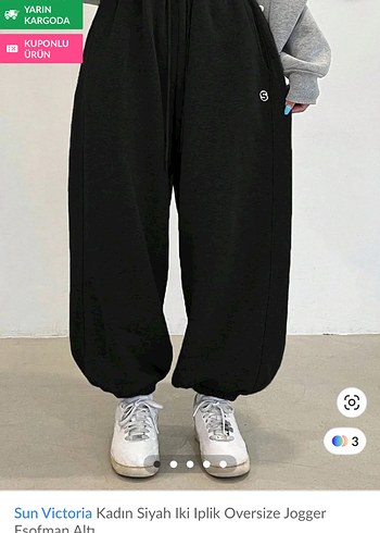 Siyah Salaş Kadın Eşofman Altı - Görsel 4