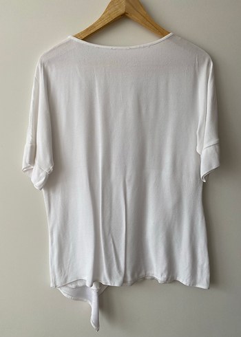 Beyaz Kısa Kollu Hamile Bluzu - Görsel 3