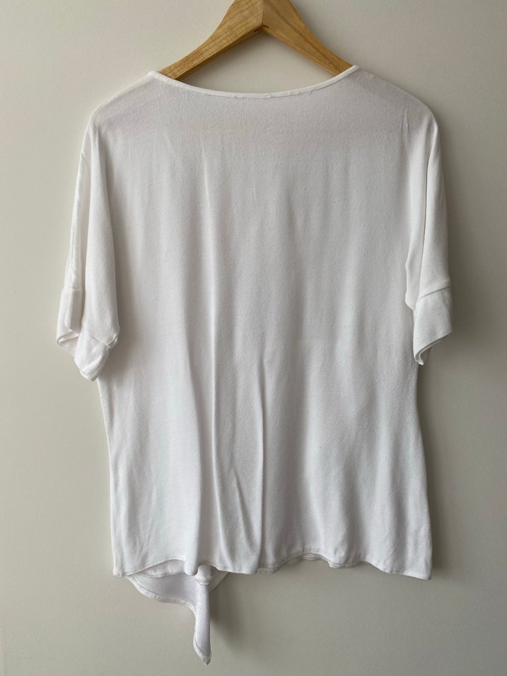 Beyaz Kısa Kollu Hamile Bluzu - Görsel 3