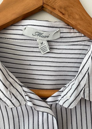 Gri Çizgili Uzun Kollu Keten Gömlek - Görsel 2