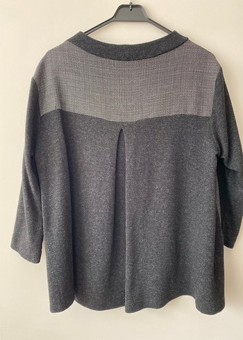 Gri Nakışlı Örgü Kadın Kazak - Görsel 3