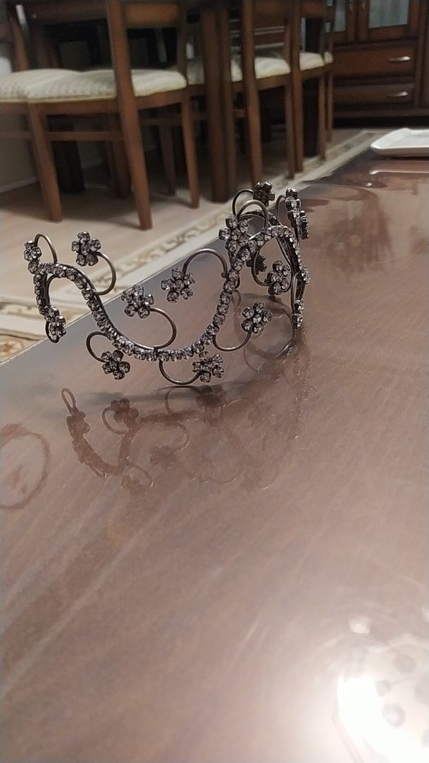 Diger Vintage Çiçek Desenli gelin tacı - Görsel 2