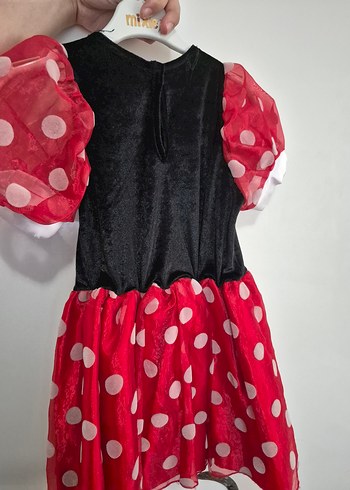 24-36 Ay Beden kırmızı Renk Kız Çocuk Kırmızı Puantiyeli Minnie Kostümü