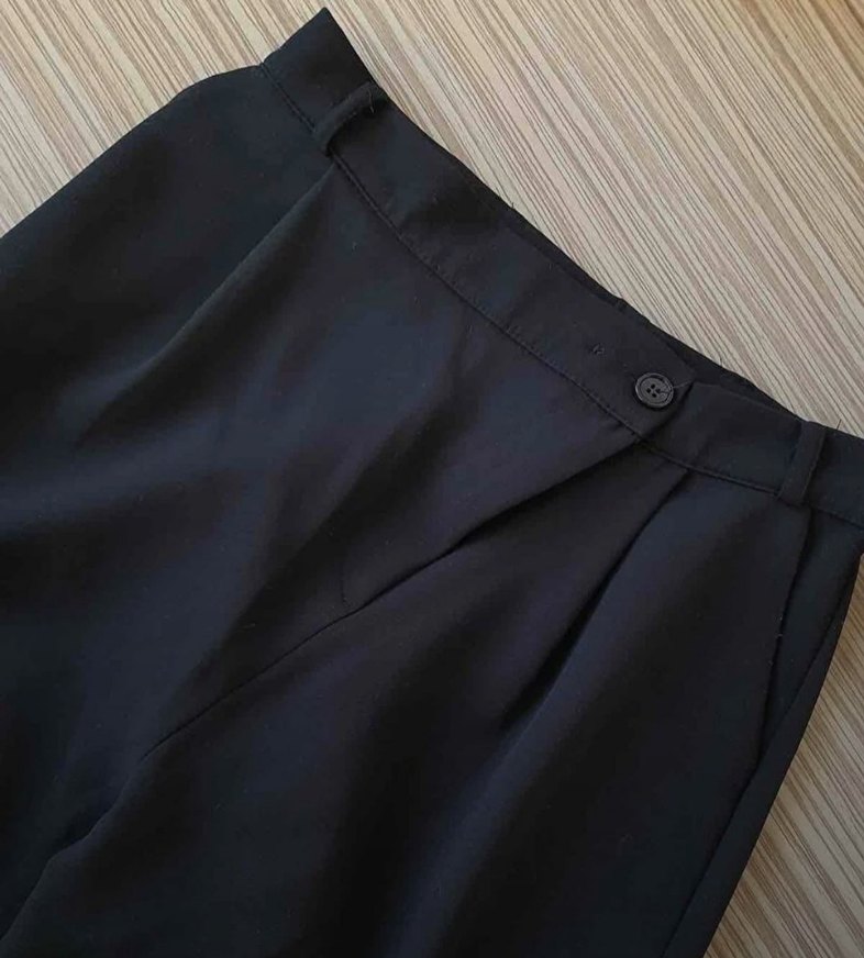 Siyah Kadın Kumaş Pantolon Elastik Bel - Görsel 4