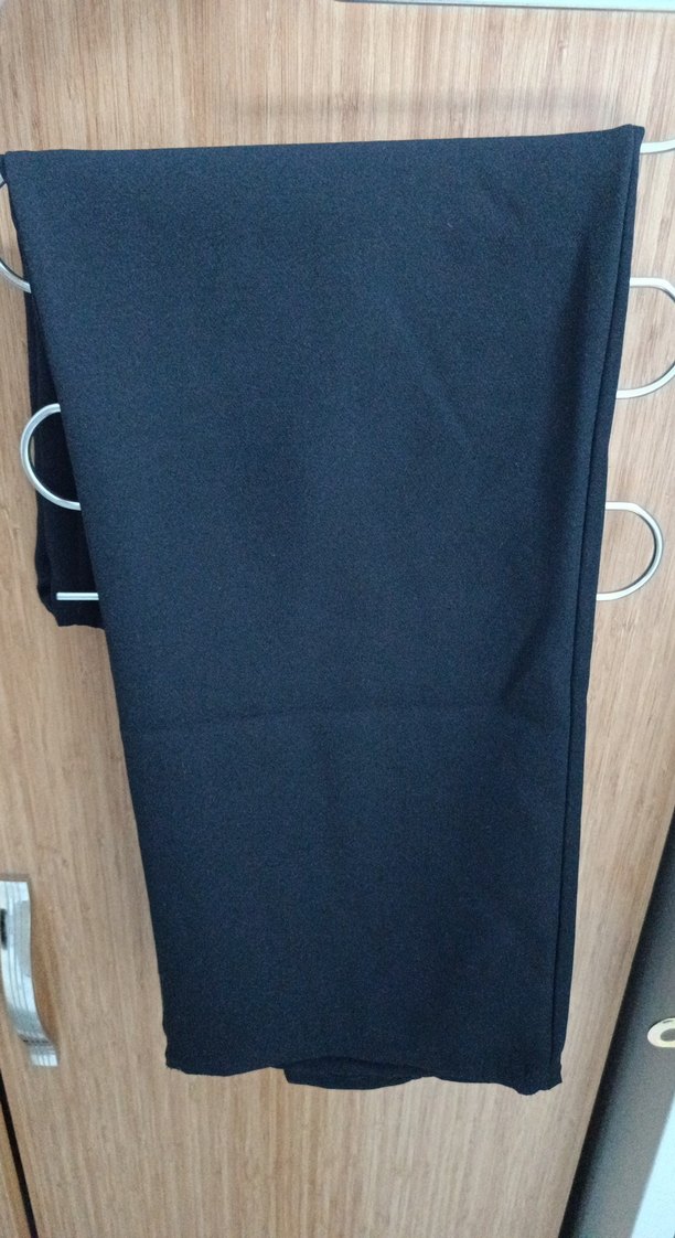 Siyah Kadın Kumaş Pantolon Elastik Bel - Görsel 3