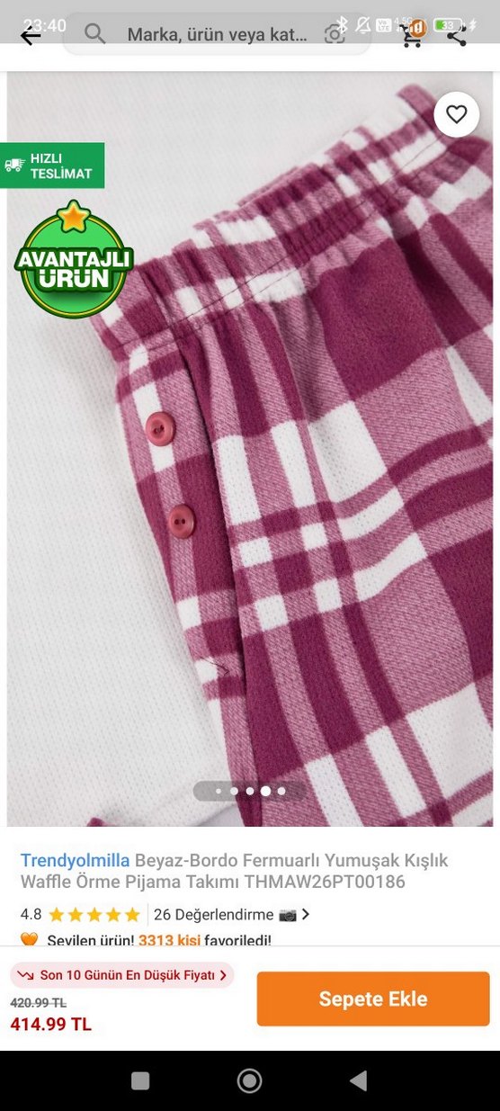 Trendyolmilla Beyaz-Bordo Fermuarlı Yumuşak Pijama Takımı - Görsel 4