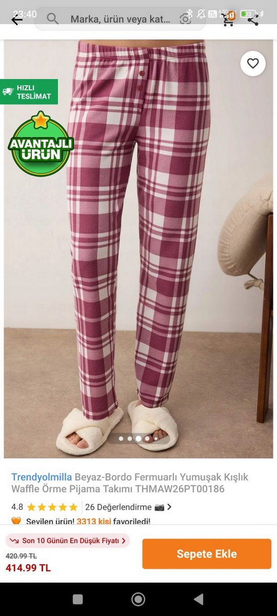 Trendyolmilla Beyaz-Bordo Fermuarlı Yumuşak Pijama Takımı - Görsel 2