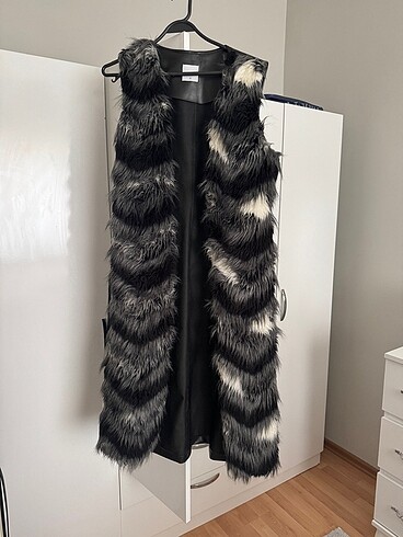 Uzun yelek kürklü kuşaklı - Görsel 2