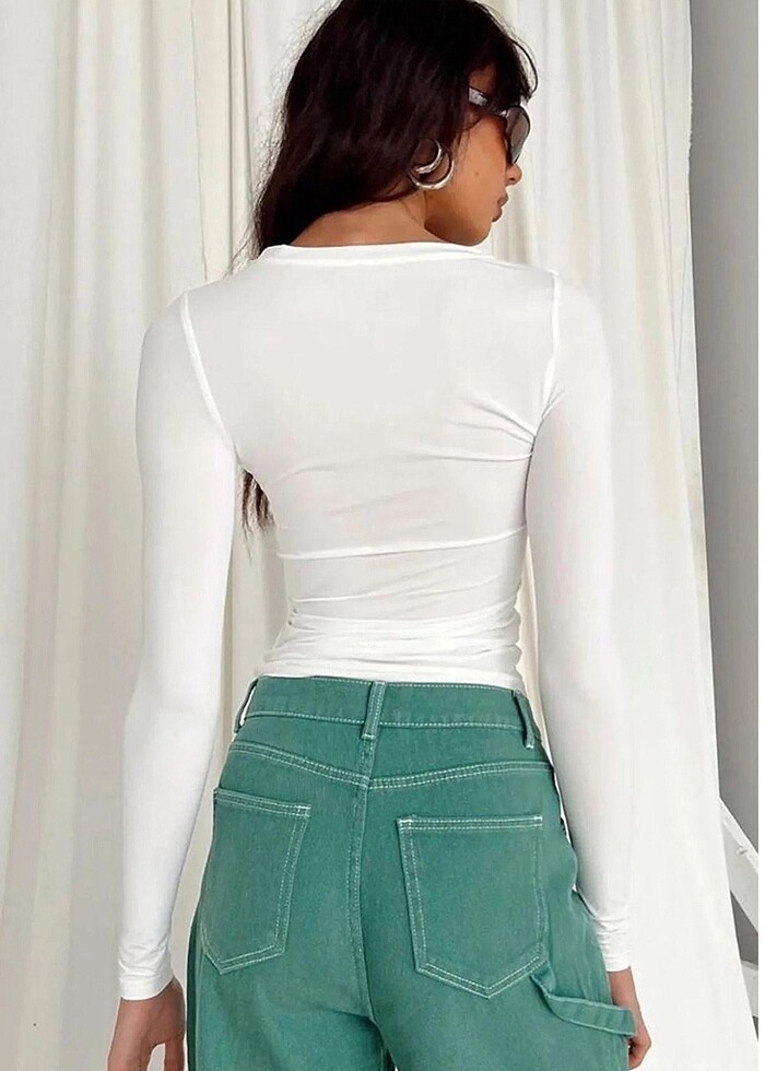 Bisiklet Yaka Basic Uzun Kollu Body - Görsel 2