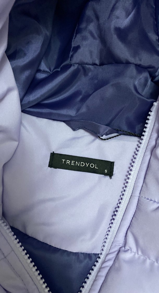 Mor Kapüşonlu Kadın Kışlık Mont - Görsel 3