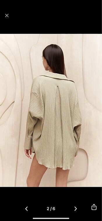 Diğer Mai collection haki oversize gömlek
