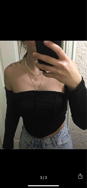 s Beden Siyah crop top