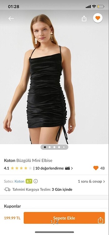 Koton büzgülü elbise