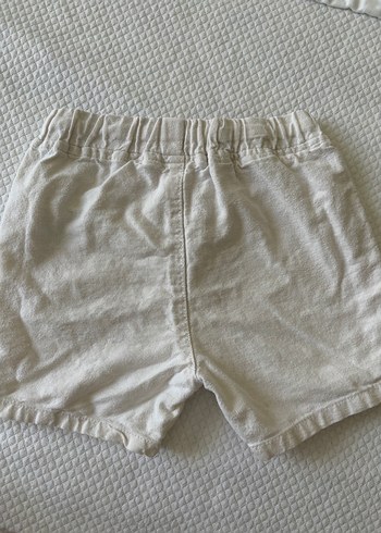 Erkek çocuk Beyaz Keten Rahat Kesim Şort - Görsel 3