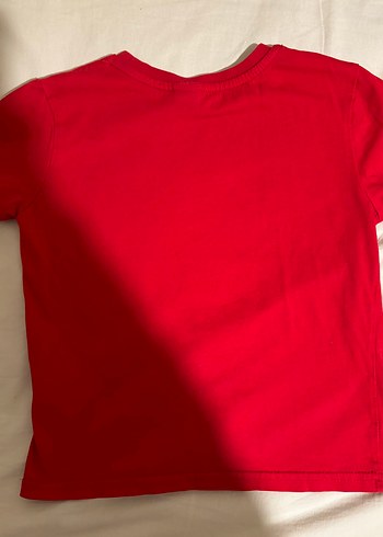 Erkek Çocuk Kırmızı Baskılı Kısa Kollu Tişört - Görsel 4