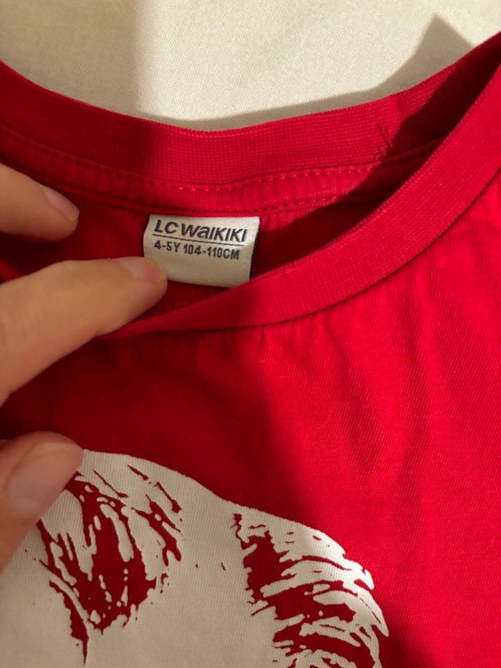 Erkek Çocuk Kırmızı Baskılı Kısa Kollu Tişört - Görsel 3