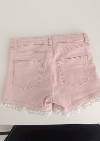 H&M Dantel Detaylı Pembe Kız Şortu