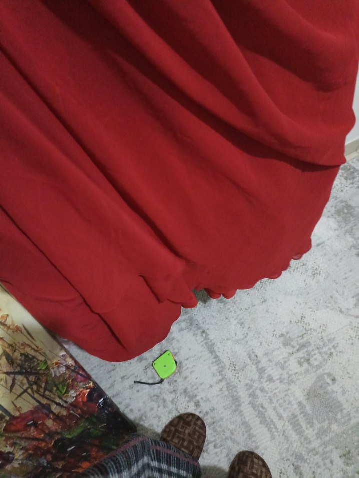 Bordo Drapeli Uzun Abiye Elbise - Görsel 4