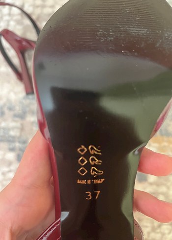 37 Beden bordo Renk Bordo Bantlı Stiletto Topuklu ayakkabı