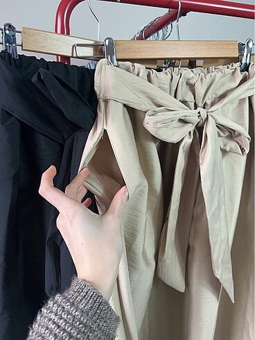 xl Beden camel Renk Paraşüt Kumaş Uzun Etek