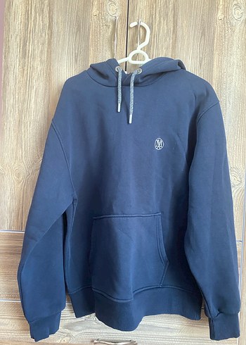 Mavi Kapüşonlu Oversize Sweatshirt