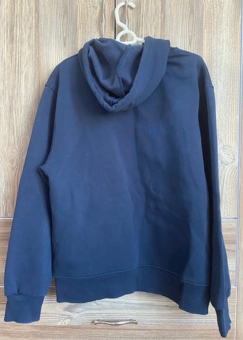 m Beden Mavi Kapüşonlu Oversize Sweatshirt