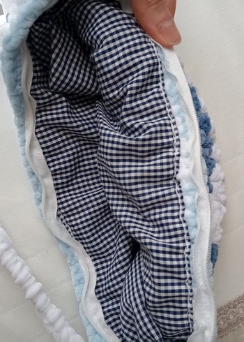 Mavi Örgü Bel Çantası - Görsel 5