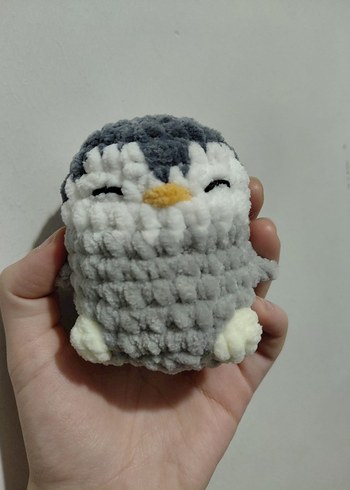 Gri Peluş Penguen - Bıngıl - Görsel 4