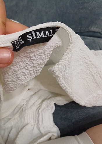 m Beden beyaz Renk Düğmeli Beyaz Keten Kadın Bluz