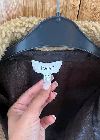 s Beden kahverengi Renk Kürk Detaylı Kahverengi TWIST Kadın Mont