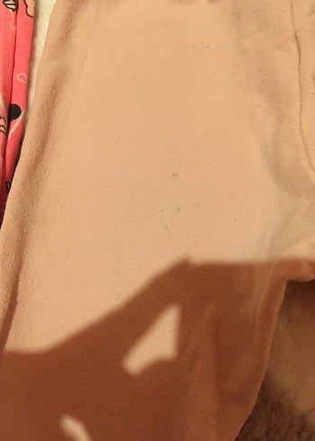 Kız Çocuk Baskılı ve Düz Pembe Tayt Seti - Görsel 4