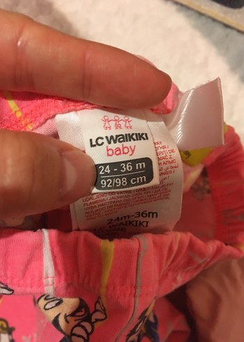 Kız Çocuk Baskılı ve Düz Pembe Tayt Seti - Görsel 2