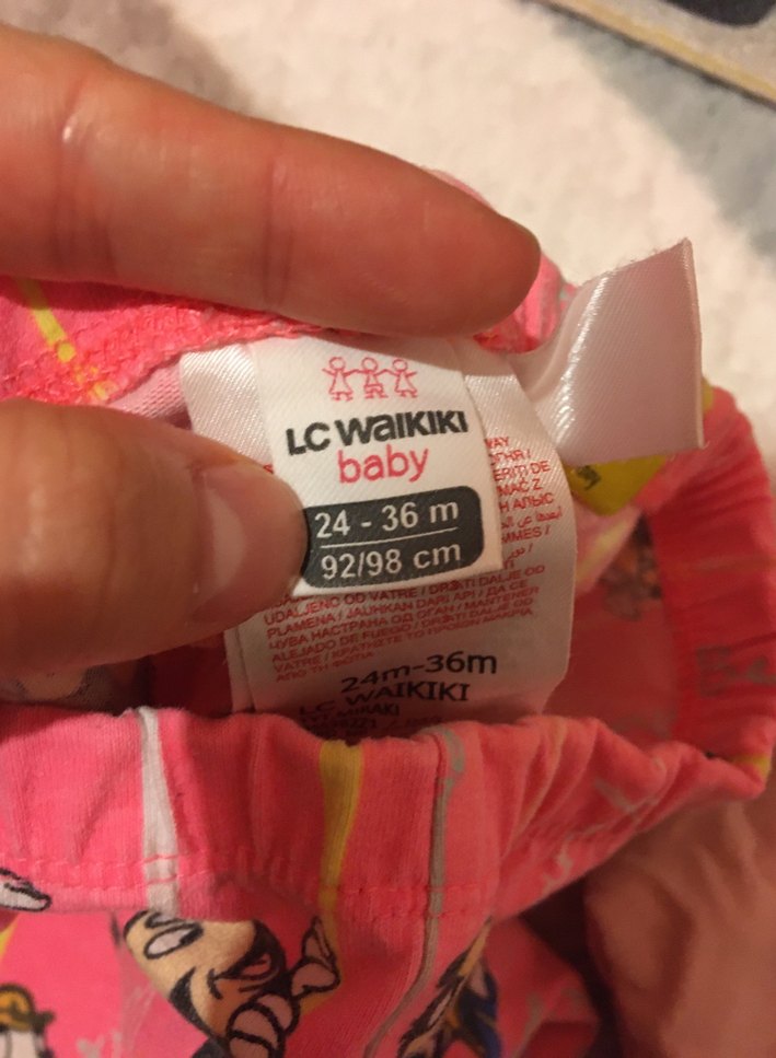 Kız Çocuk Baskılı ve Düz Pembe Tayt Seti - Görsel 2