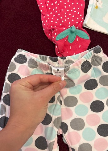 Kız Çocuk Çok Renkli Pamuklu Tayt Seti - Görsel 4