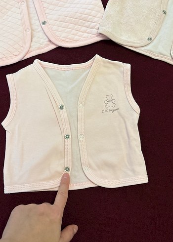 Kız Çocuk Pembe Düğmeli Yelekler - Görsel 5