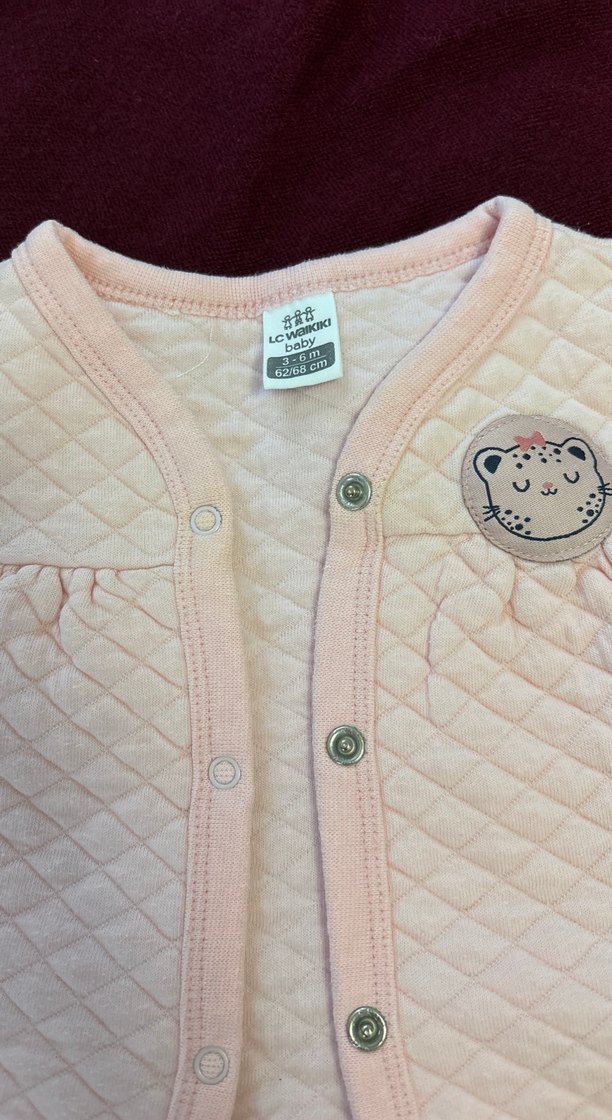 Kız Çocuk Pembe Düğmeli Yelekler - Görsel 2