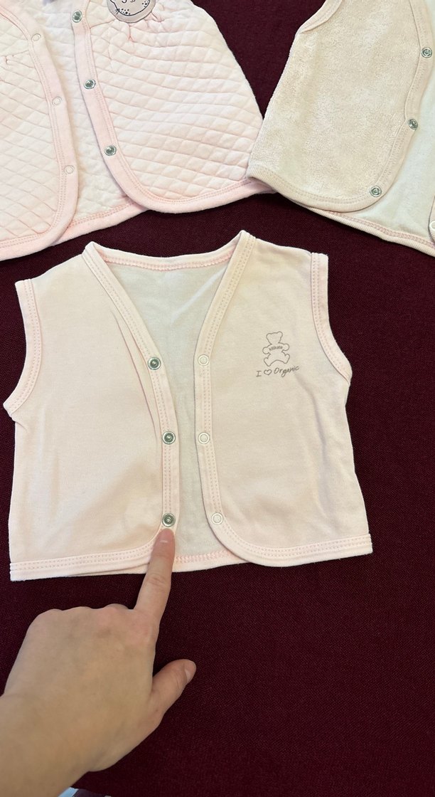 Kız Çocuk Pembe Düğmeli Yelekler - Görsel 5