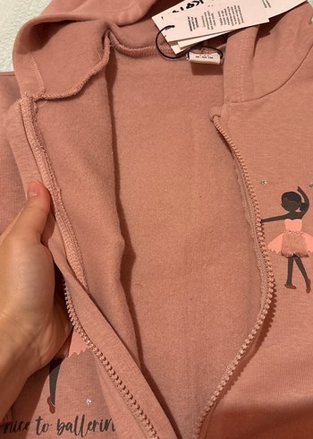 Kız Bebek Kapüşonlu Fermuarlı Sweatshirt - Görsel 3