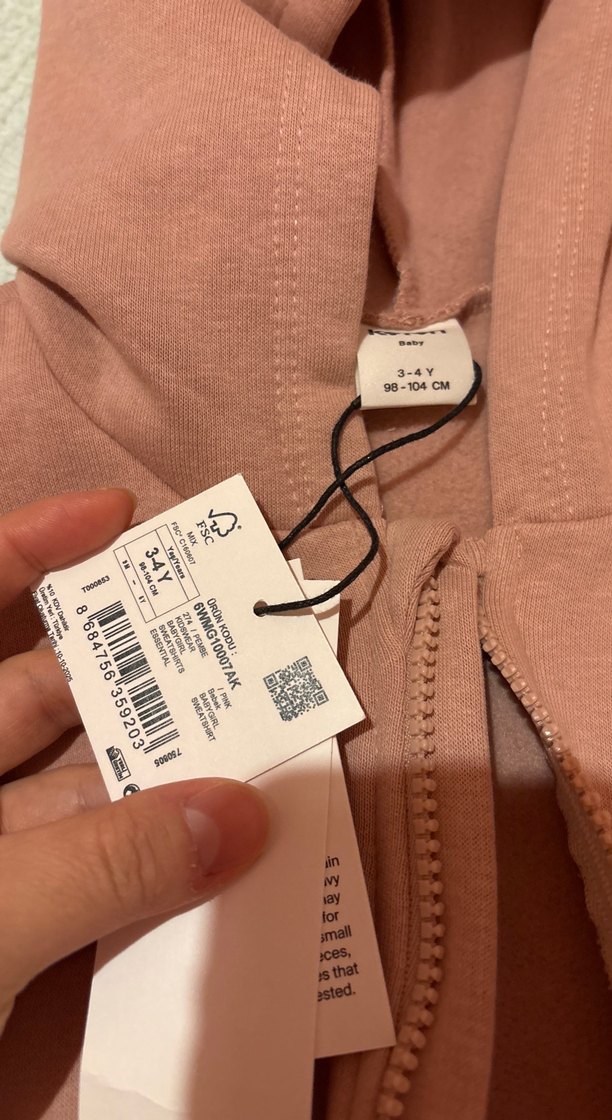 Kız Bebek Kapüşonlu Fermuarlı Sweatshirt - Görsel 4