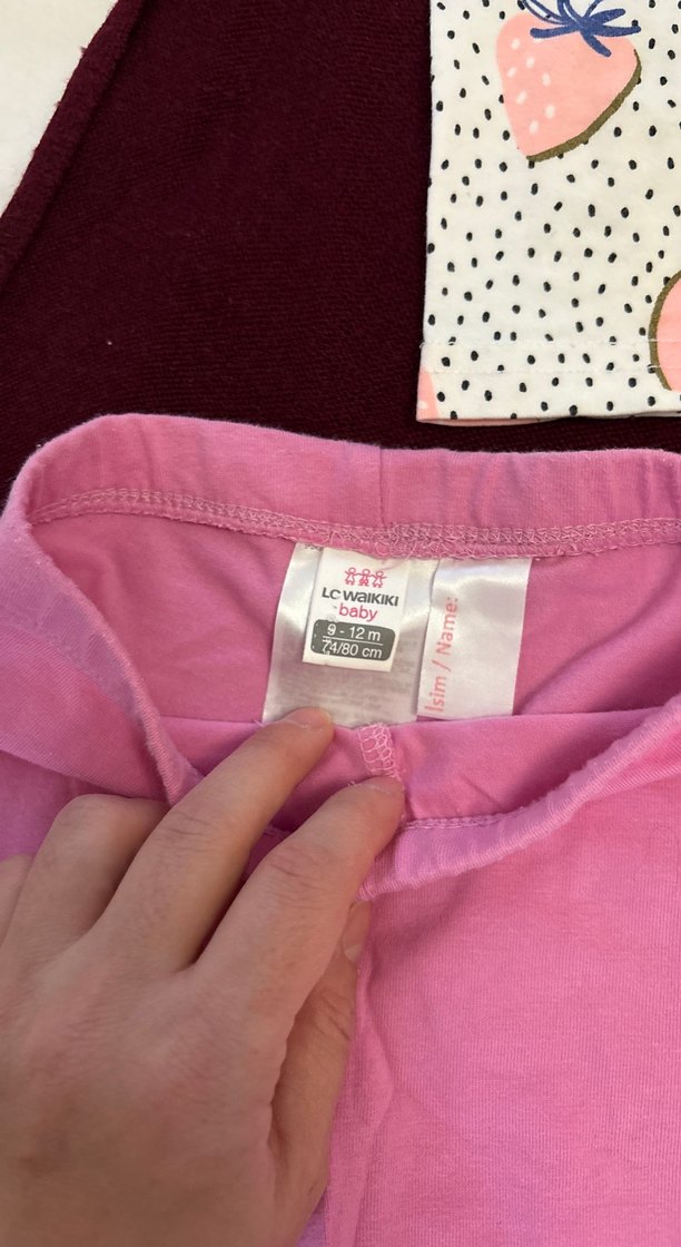 Kız Çocuk Pembe Pamuklu Tayt - Görsel 4