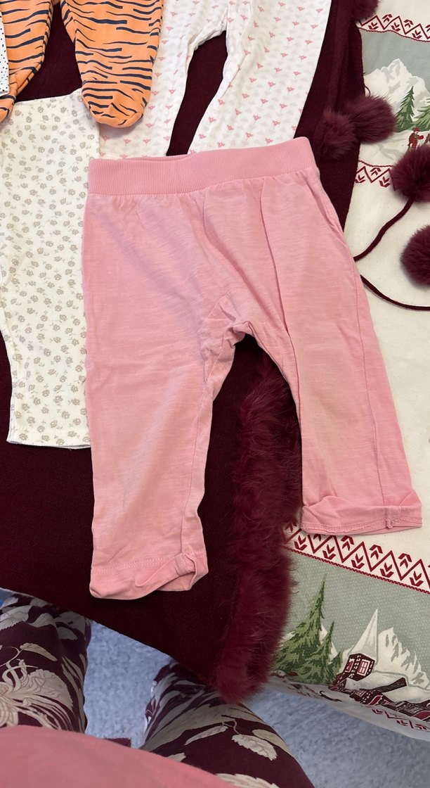 Kız Çocuk Pembe Pamuklu Tayt - Görsel 2
