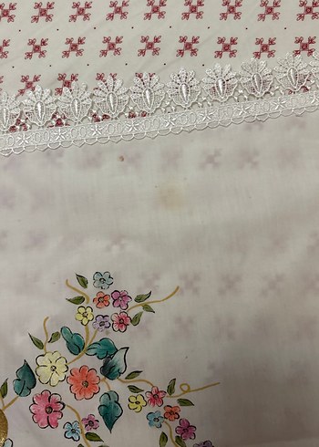 İşlemeli Beyaz Masa Örtüsü - Görsel 2