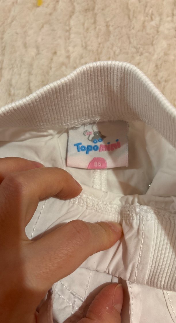 Nakışlı Beyaz Bol Kesim Kız Pantolonu - Görsel 2