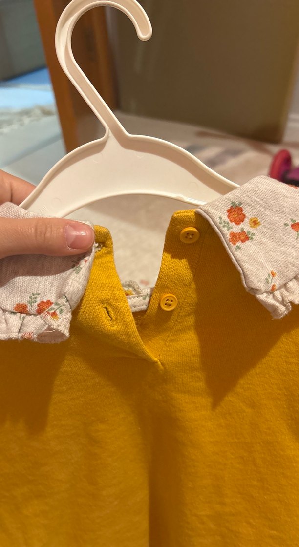 Sarı Uzun Kollu Salaş Kız Sweatshirt - Görsel 5